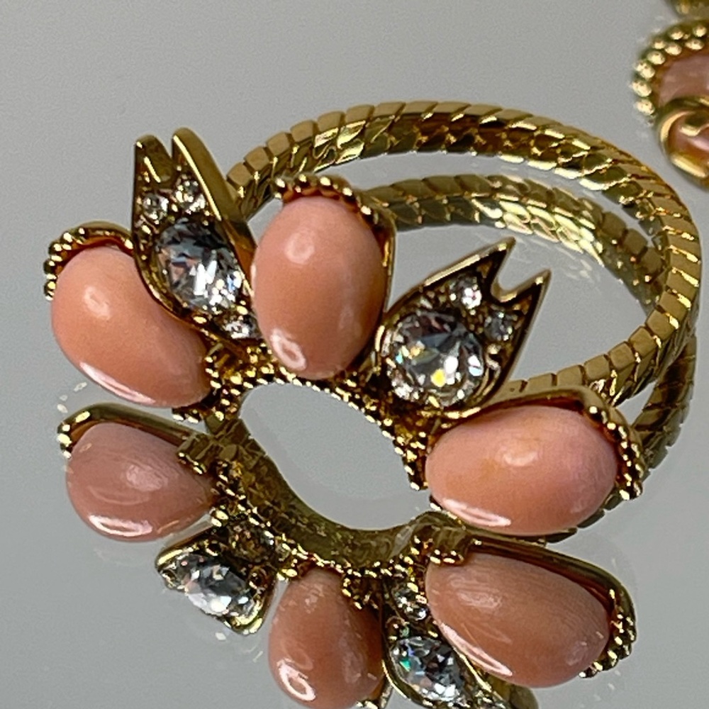GUCCI Interlocking G Flower 3-row Gold Tone Ring sz: 55/ 7 1/4 - Picture 9 of 14